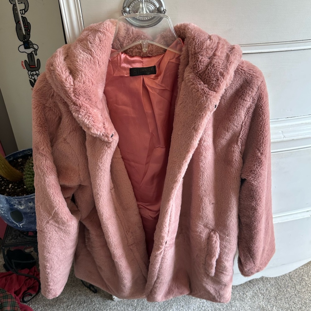 Fuzzy pink jacket
